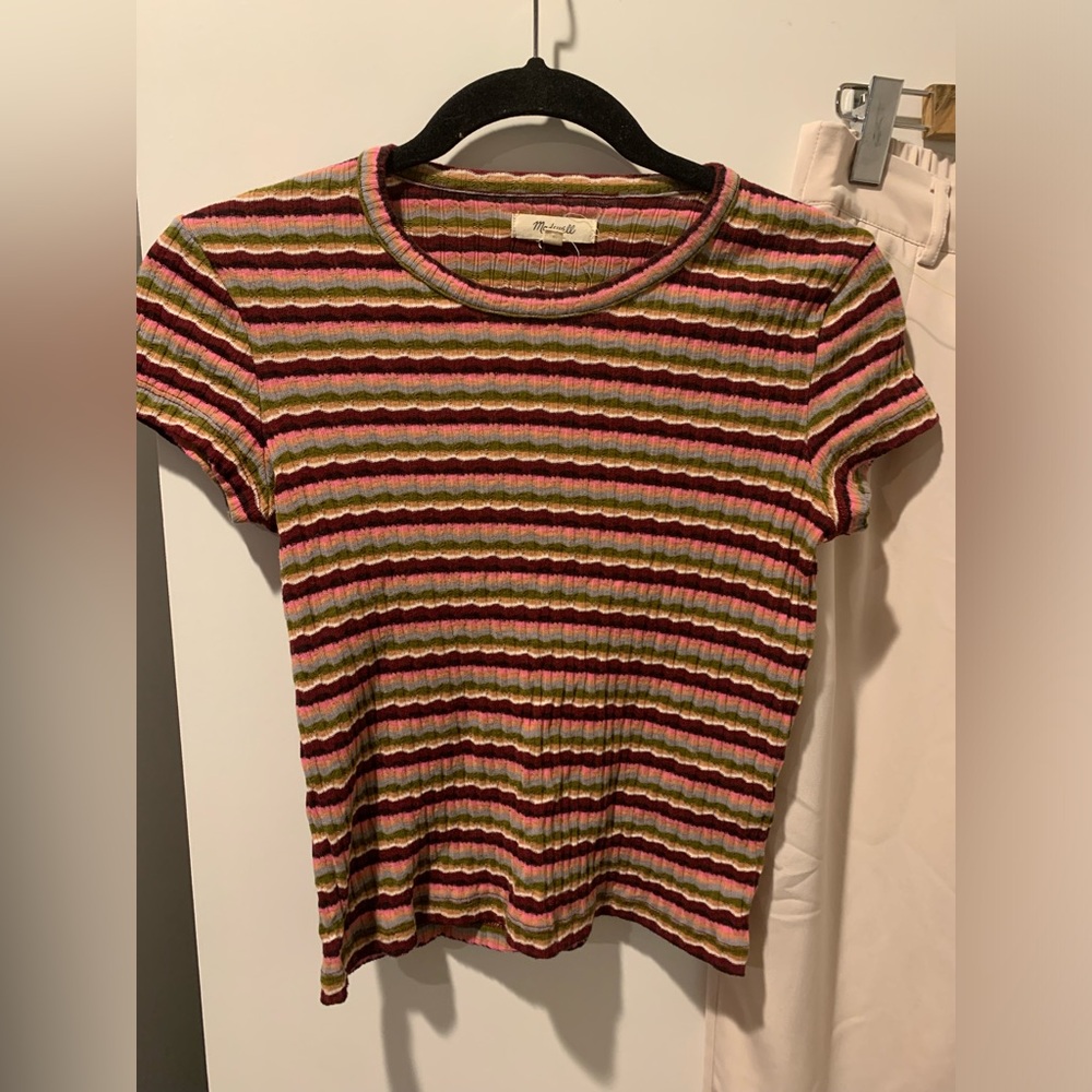 Madewell Multicolor Striped Short Sleeve Tee, Sz XS